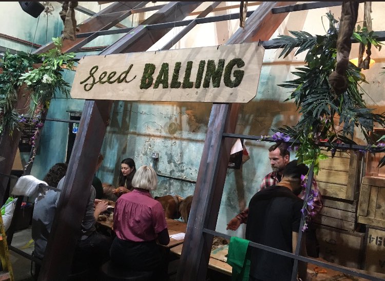 TheSheehab's tweet photo. From speeches to seed balls. The day continues from 10.30-3am @VAULTFestival for #ExtinctionUnderground. There are a few tix available on the door but online ones sold out. To the people from the 'Hab going -enjoy! We shall expect seed balls! More on this tomorrow #robertsheehan https://t.co/ov4v6vTe9G