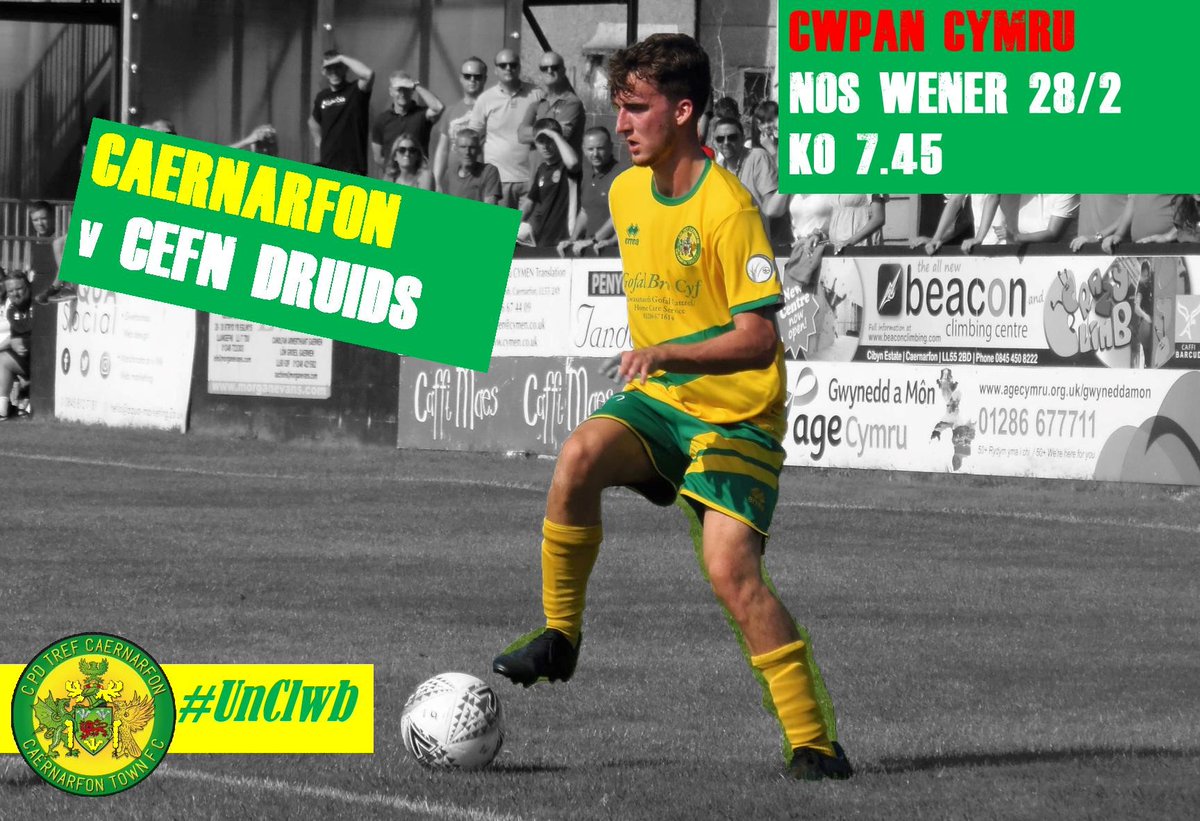 CaernarfonTown's tweet photo. Nos Wener 28/2/2020 ko 7.45 #CwpanCymru https://t.co/LMvlDN9Zik