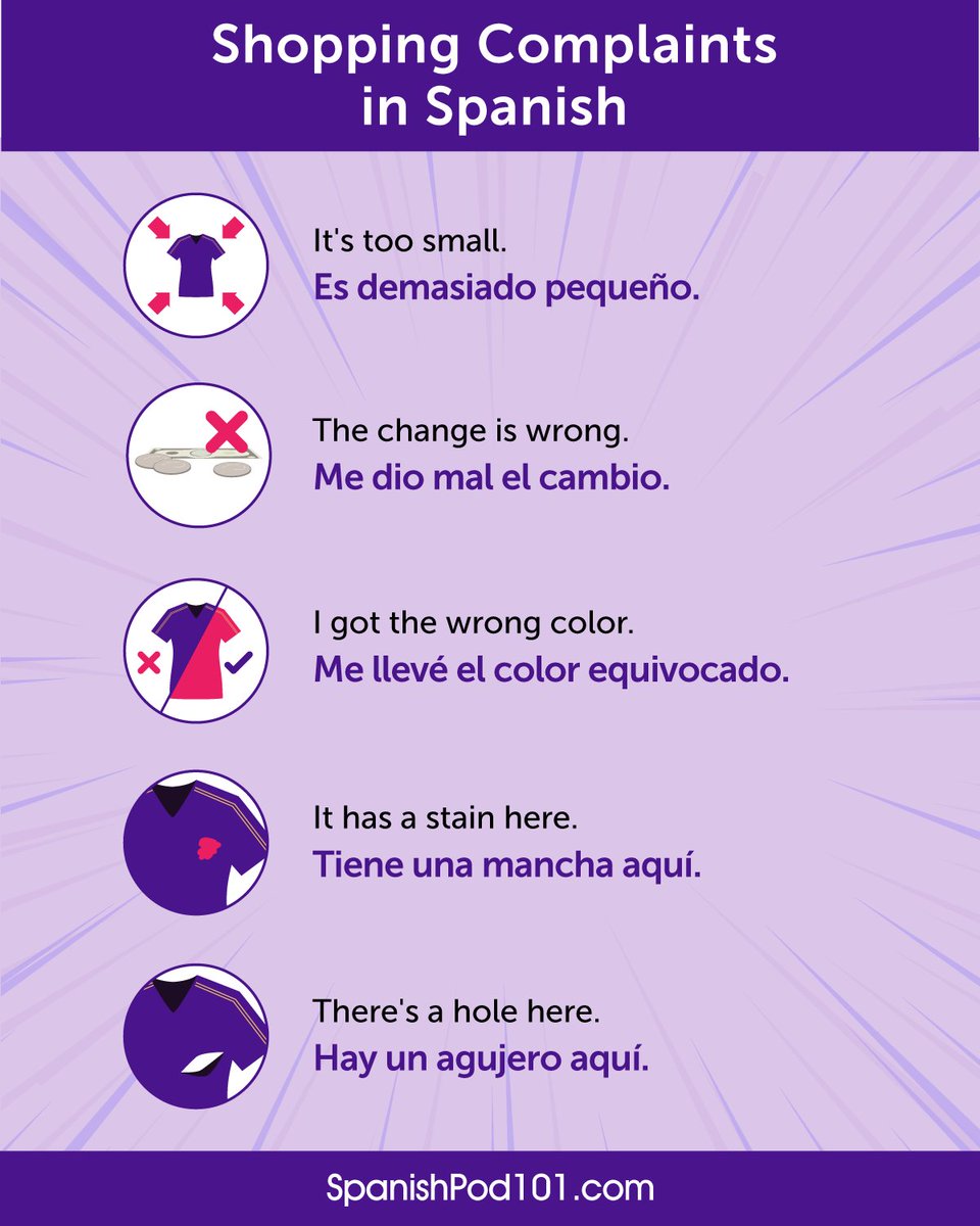 Learn Spanish Spanishpod101 Com Spanish Conversation Shopping Complaints Ps Don T Forget To Click Here For More Useful Spanish Words And Phrases T Co 7tmpglgpez T Co Fxmabwv39w