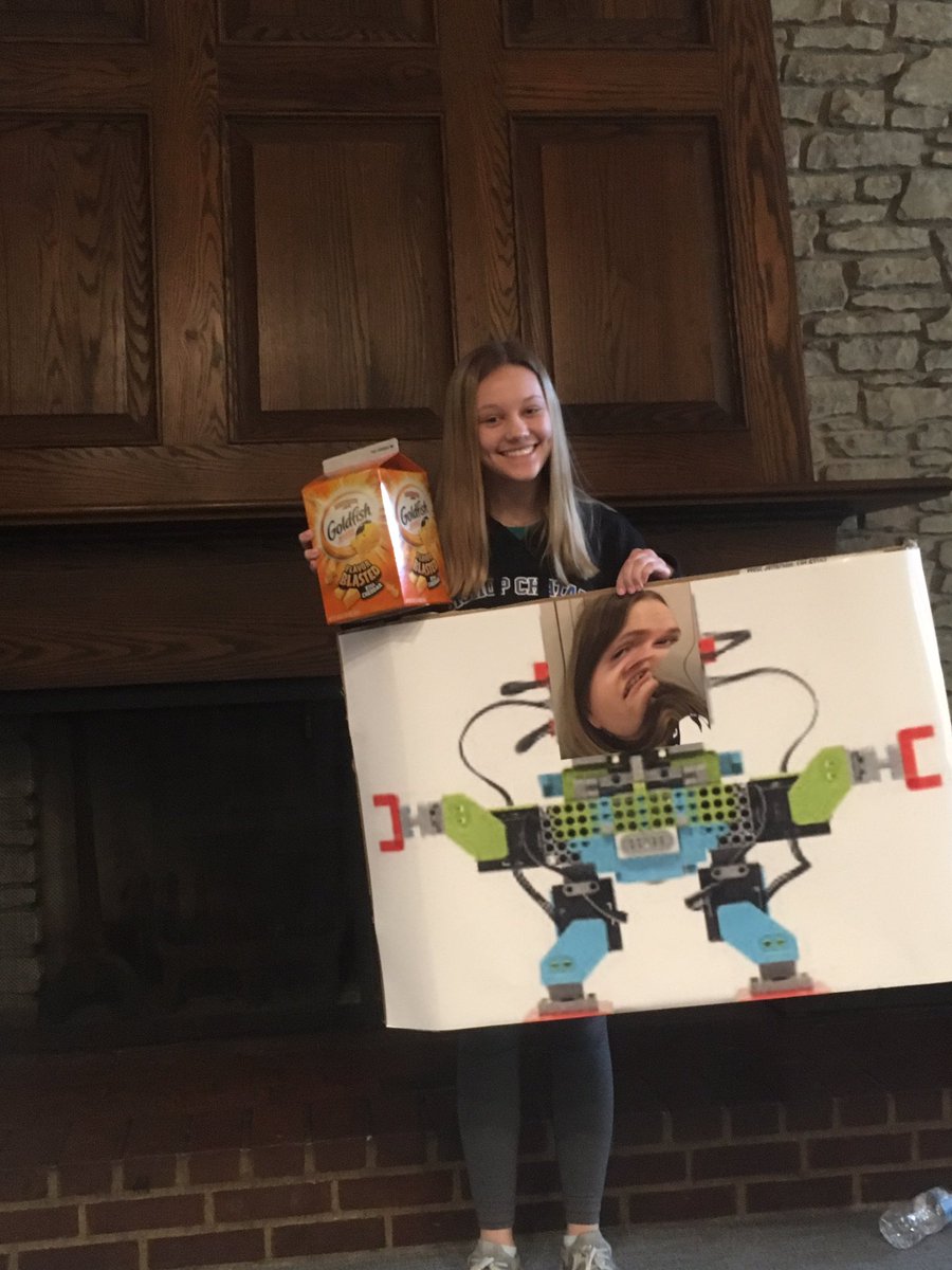 Caroline Clapacs won a gallon of goldfish and the Park Tudor Robotics Ethan Griffin award for the amazing poster she made!