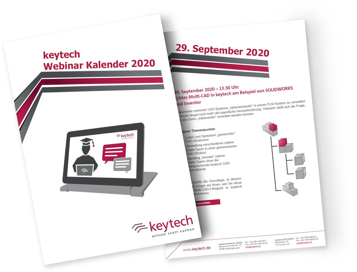 keytechSoftware's tweet image. Wir möchten es an dieser Stelle nicht verpassen, auf unseren #webinar Kalender 2020 aufmerksam zu machen ;) Los geht es schon nächste Woche mit der Episode zu unserer neuesten #WebApp keytech search. Weitere Infos sind auf unserer Website zu finden: 
keytech.de/aktuelles/webi…