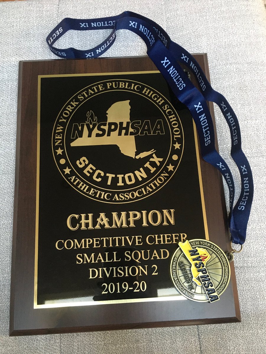 GCSDAthletics's tweet photo. BREAKING: Goshen Cheer wins Section IX title. This is Goshen’s 4th section 9 championship in 5 years. https://t.co/6zjTVIwe2i
