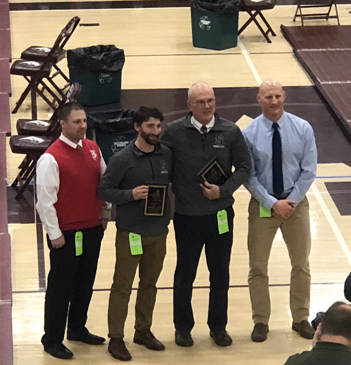 scasdathletics's tweet image. Congratulations to our very own D6 AAA Wrestling Coaching staff of the Year award winners.  Great job coach Price, Miller &amp;amp; Head Coach Ryan Cummins. #SCProud.