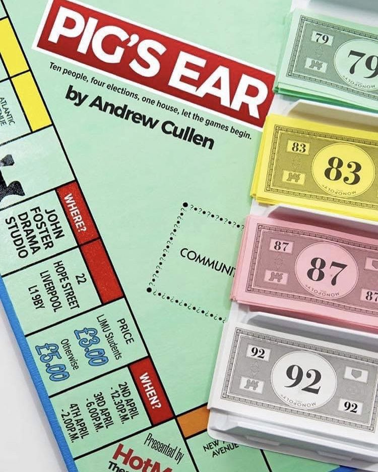 HotMeSSCompany's tweet photo. Introducing: Pigs Ear! Come round ours, the kettle is on, the board games are out and the votes are nearly in.
Ten people,
Four elections,
One house,
Let the games begin!🎲🐷 https://t.co/2XtXbEcuSZ