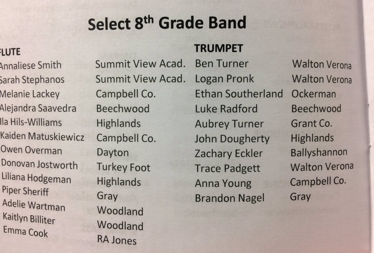 DavidT4WV's tweet photo. Our WVMS students did an AMAZING job today at the Northern Kentucky Select Band Concert.  Very challenging pieces masterfully performed.  Congratulations again to all the students - both those who auditioned and those who were selected!  #SelectBand #LoveKyPublicEducation #NKY https://t.co/CXVo35cVwZ