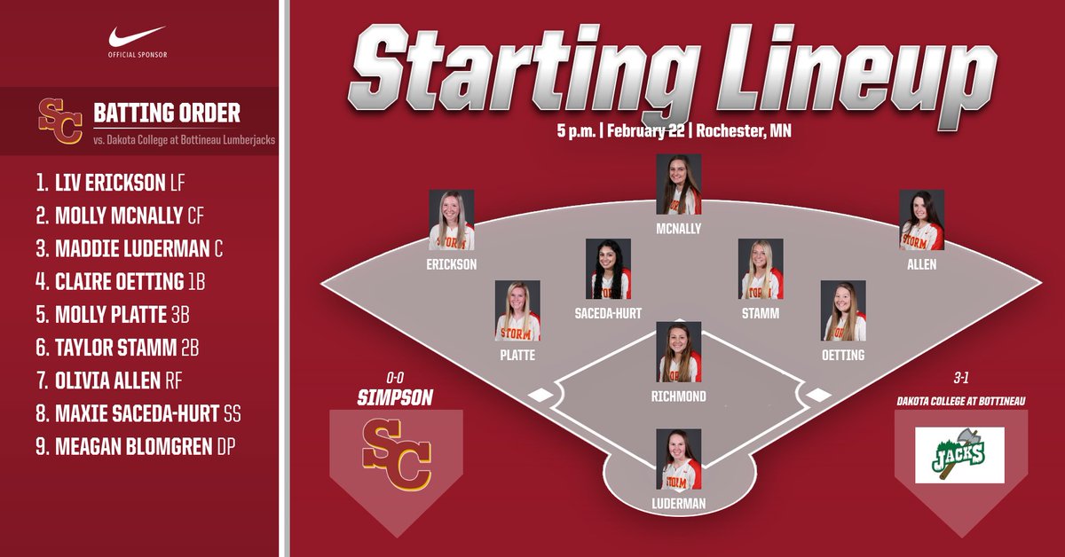 SCStormSoftball's tweet photo. ‼️ It's almost time for game #1 ‼️ Here's our starting line up ‼️ https://t.co/TYUfKn36bg