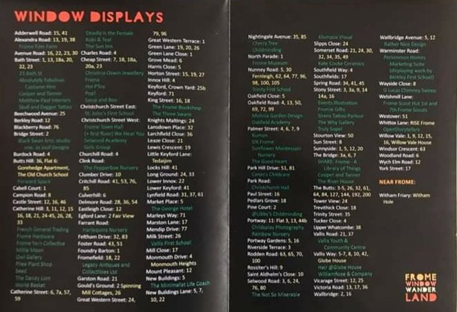 fromewanderland's tweet photo. The trail map has landed! 👏👏👏✨ Nearly 260 windows to see this year at #Frome #windowwanderland 2020 ✨Pick up your guide from: @BlackSwanArts @cheeseandgrain @HuntingRavenBks @CafeLaStrada @PostscriptFrome @FromeCouncil #riverhousecafe #fromelibrary #sainsburysfrome https://t.co/wH3YsCXHzl