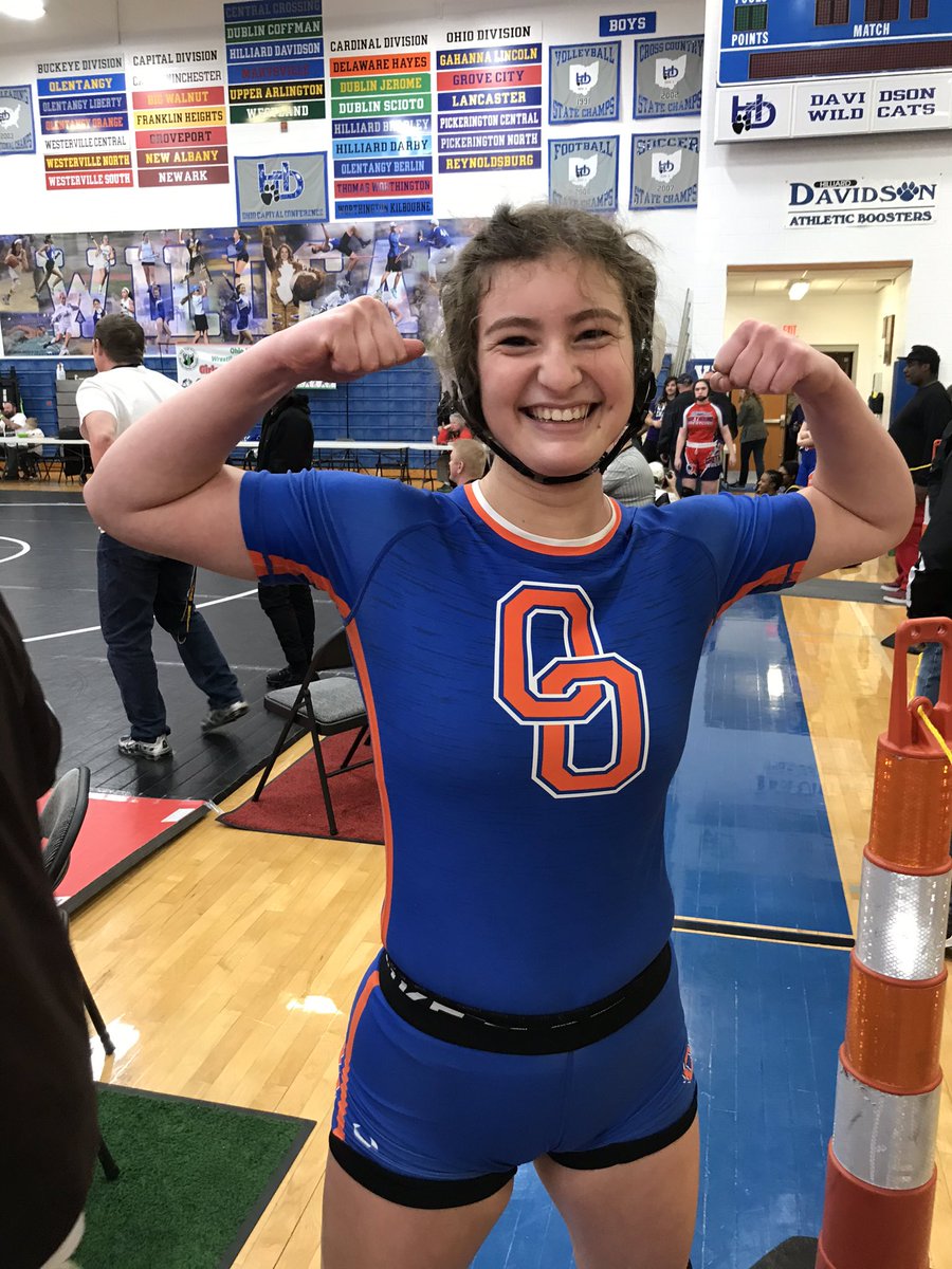 Noel Frye wins her 160 quarterfinal by pin in :28 seconds.  She secures all state honors!