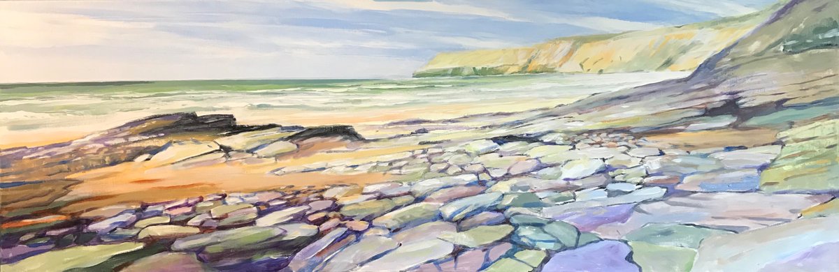 A big 120cm canvas for a big bay in North Cornwall- Trebarwith Strand