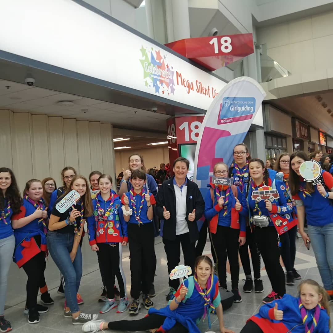 GirlguidingMids's tweet photo. The #chiefguide of @Girlguiding paid a flying visit at the end of #celebrate2020. She did a video as part of her video linking all of the Countries and Regions, and chatted to girls about what they got up to. #WTD2020 https://t.co/8RAese1tJS