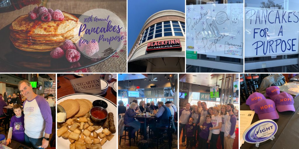 Smashing (and delicious) success today!  Way to celebrate your 10th Anniversary <a href="/PancakesforaP/">Pancakes for a Purpose</a> <a href="/lustgartenfdn/">Lustgarten Foundation</a>! Great to see all the beautiful shades of purple gathering this morning at <a href="/BfinnBallantyne/">Blackfinn Ballantyne</a>! Check out our pics at photos.app.goo.gl/feEVw8zg3jcydq… #PancreaticCancer
