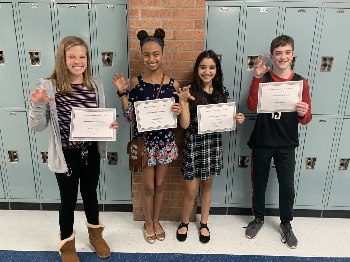 Thundercats if Thornton participated in our District National History Day Competition! #TPND- P3-Exhibiting Perseverance &amp; Passion