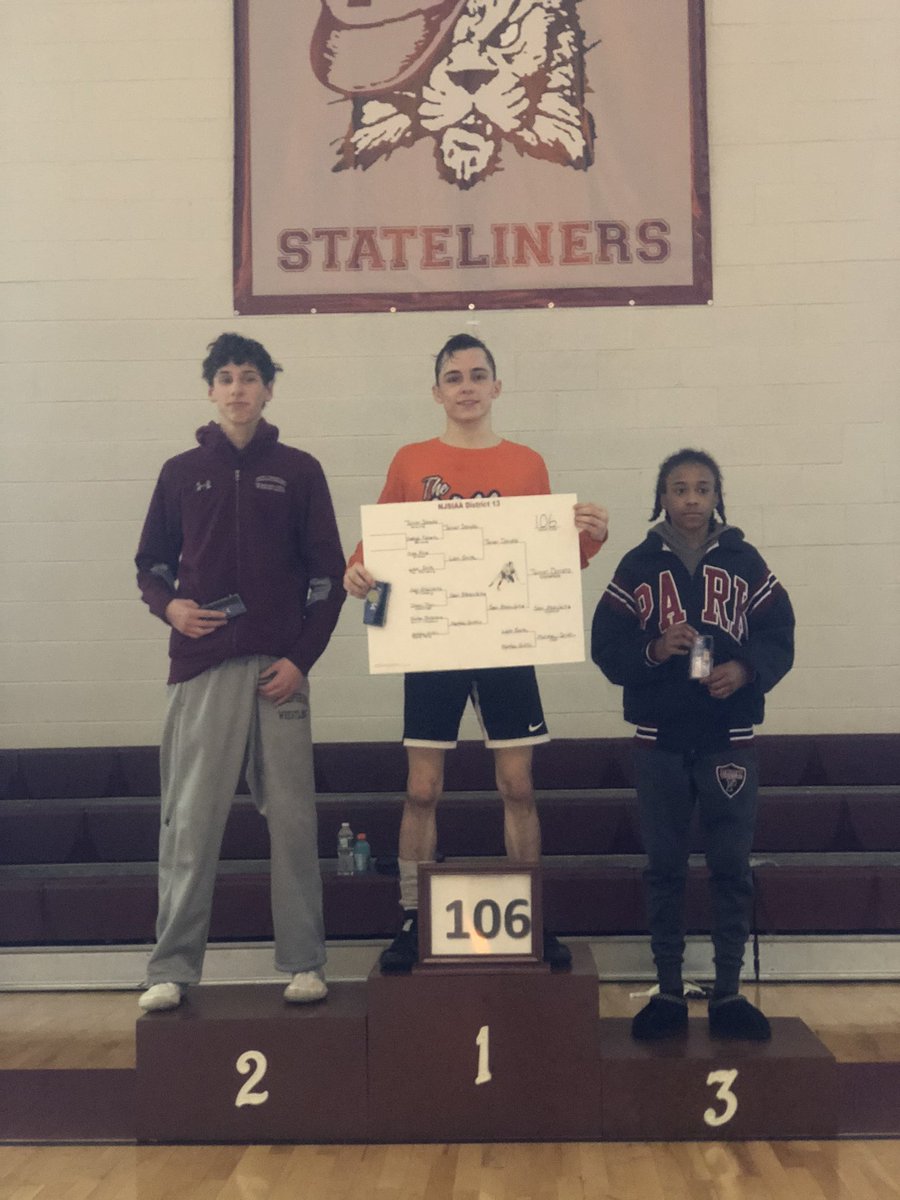 VilleWrestle's tweet photo. Congrats to our District 13 champs, Tanner Donato and Jaimen Bryant. Placing 2nd was Benaquista and 3rd place finishers included Aldrich, Chabrak, Ardila XXIV and Herrera. Regions begin at 6 PM at Union HS this Wed. night. Somerville finishes in 2nd as a team. @VillePioneers https://t.co/yFCus3AGme
