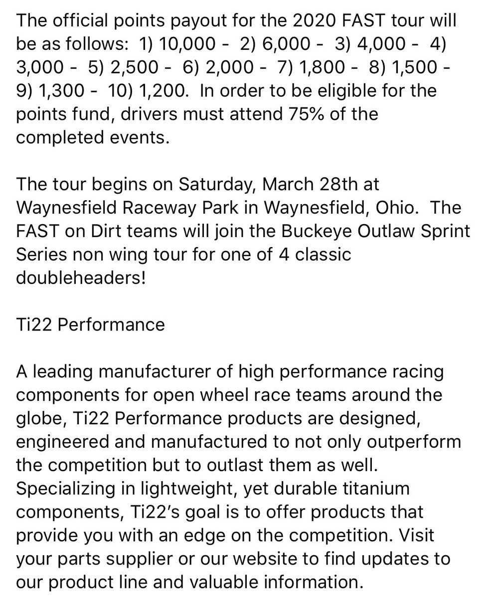 FAST Series (@fastseries) on Twitter photo FAST on Dirt Partners with <a href="/ti22performance/">Ti22 Performance</a> for 2020
Specializing in lightweight, yet durable titanium components, Ti22 is a perfect fit to partner with FAST. Check out all the exciting details below!! FAST on Dirt Partners with <a href="/ti22performance/">Ti22 Performance</a> for 2020
Specializing in lightweight, yet durable titanium components, Ti22 is a perfect fit to partner with FAST. Check out all the exciting details below!!