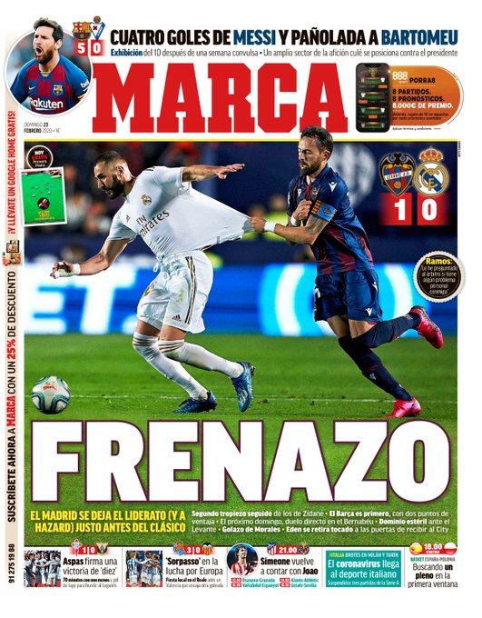 年2月23日の4大スペインスポーツ紙一面まとめ スペインサッカーに魅せられた男のブログ