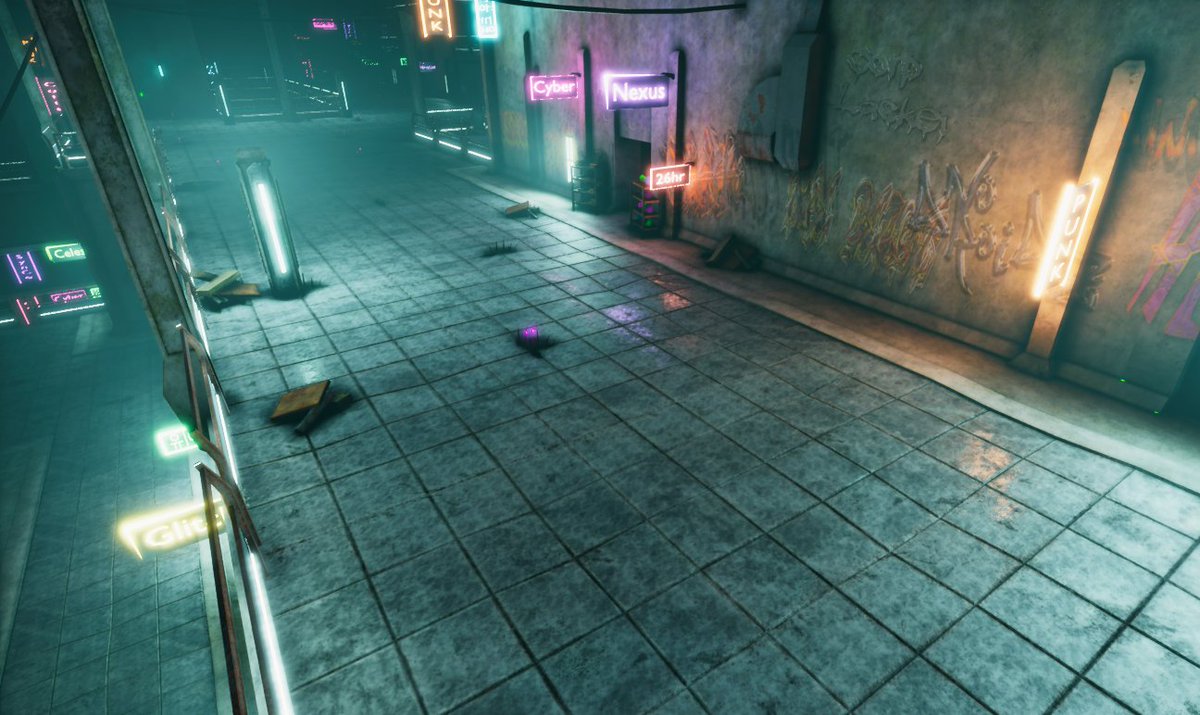 CC_Nexus's tweet photo. So i am working on a game called #Nexus and i am wondering what kind of gangs would live in a place like this, if anyone would like to leave their suggestions on gang names in the comments that would be fantastic! :) #ImStartingAGangCalled #cyberpunk #gamedev #screenshotsaturday https://t.co/SQu6iCzKZm