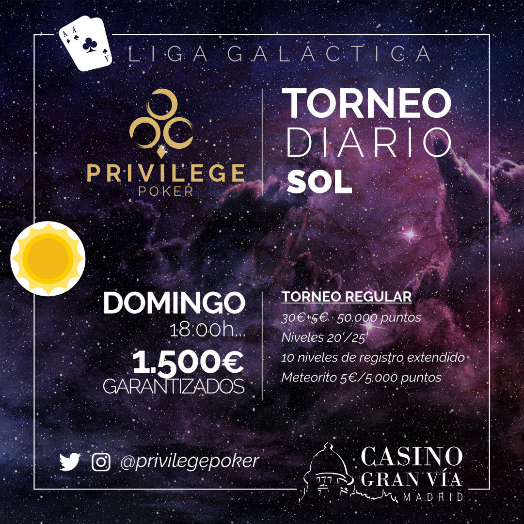 CasinoGVPoker's tweet photo. Y mañana...
TORNEO DELTA 3K€ GTD
en @CasinoAranjuez
🎟 https://t.co/YM5pl8Fvpz
TORNEO SOL 1,5K€ GTD
en @CasinoGranVia
🎟 https://t.co/l7WkJGlKoG
#PokerWeek .. https://t.co/0LodQSG6Qi