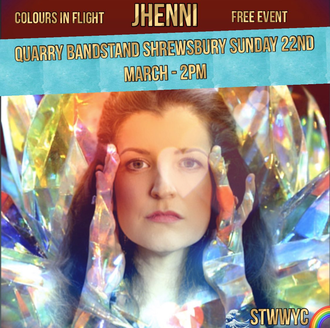 JenniferHay10's tweet photo. 💁🏻‍♀️🌈
                                           👀
COLOURS IN FLIGHT      👃
                                           👄 👌❤️
So much love filled the pillars last time. 
⛲️🎪🎫🌞🎍🌳

#coloursinflight #coloursful #performinglive #gig #quarrybandstand  #shrewsbury #cosmicenergy https://t.co/tZZgzql0iF
