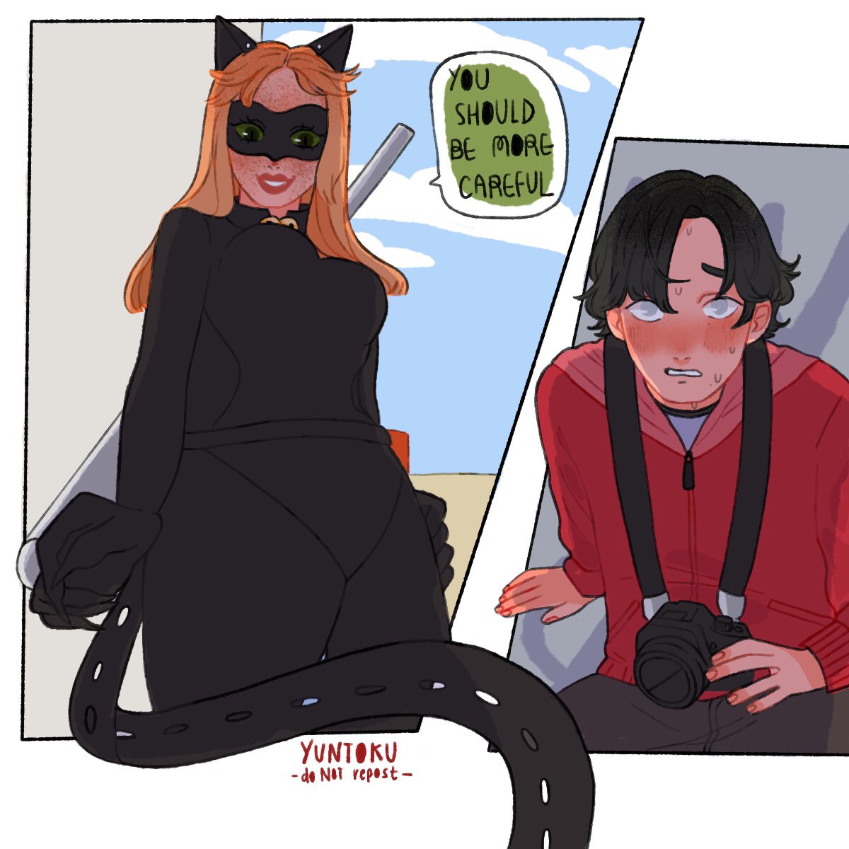 lalilslils's tweet image. Part 2 of my last comic! It’s a redrawing of this old comic page! From 2017!!! #miraculousladybug #futuregen #minoir #adabrisbois #gerardleuseur #chatnoir #improvementmeme