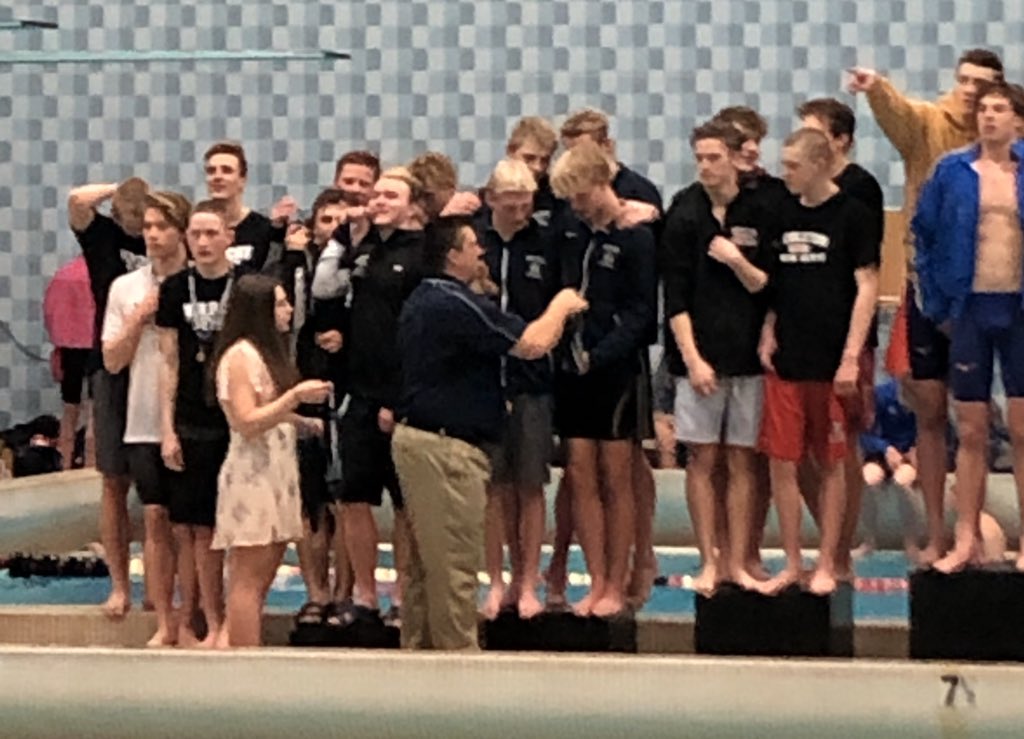 ALL-STATE 
200 FREE RELAY

The lads leave quite a legacy breaking their own school record from a week ago in 1:25.73 to finish 4th overall and earn All State Honors! 

Hawley
Zerbel
Schilz
Spindler