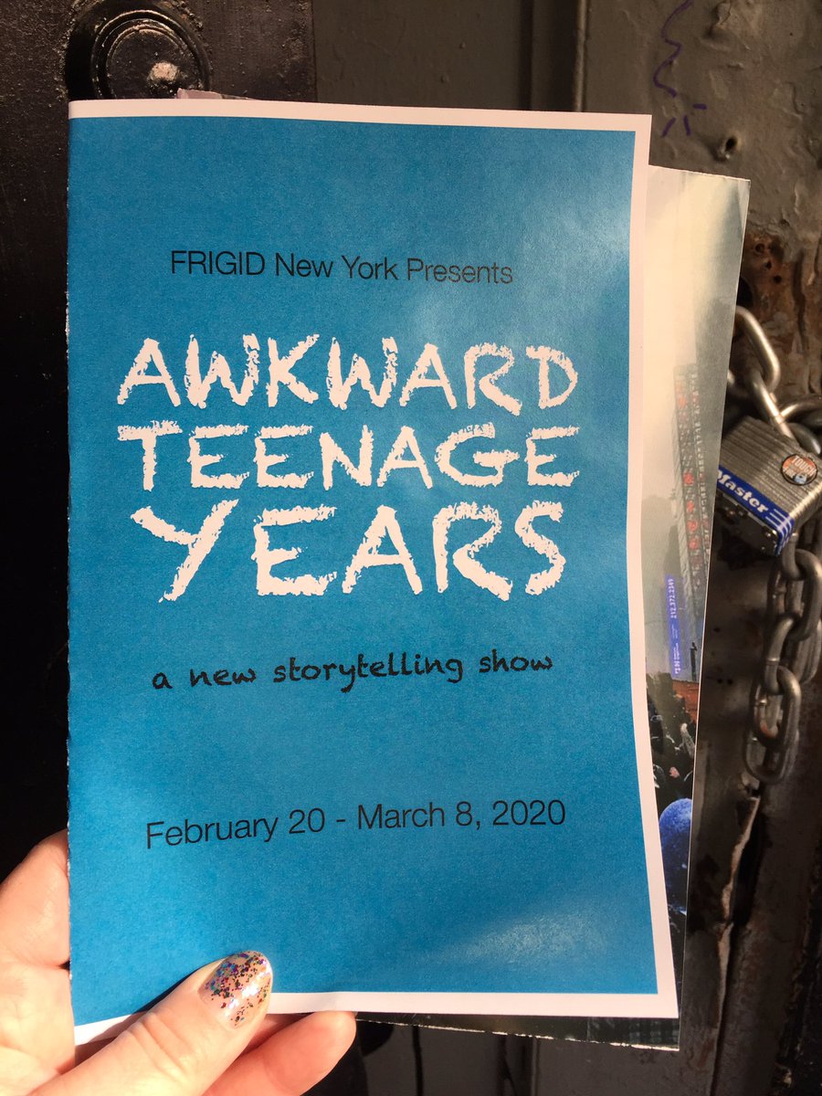It’s a beautiful day to support live theatre <a href="/FRIGIDNewYork/">FRIGID New York</a> I’m starting with Awkward Teenage Years they have shows Feb 27th 950pm, March 2 1030pm &amp; 8th @510pm #livetheatre #storytelling #eastvillagetheatrefestival #frigid2020