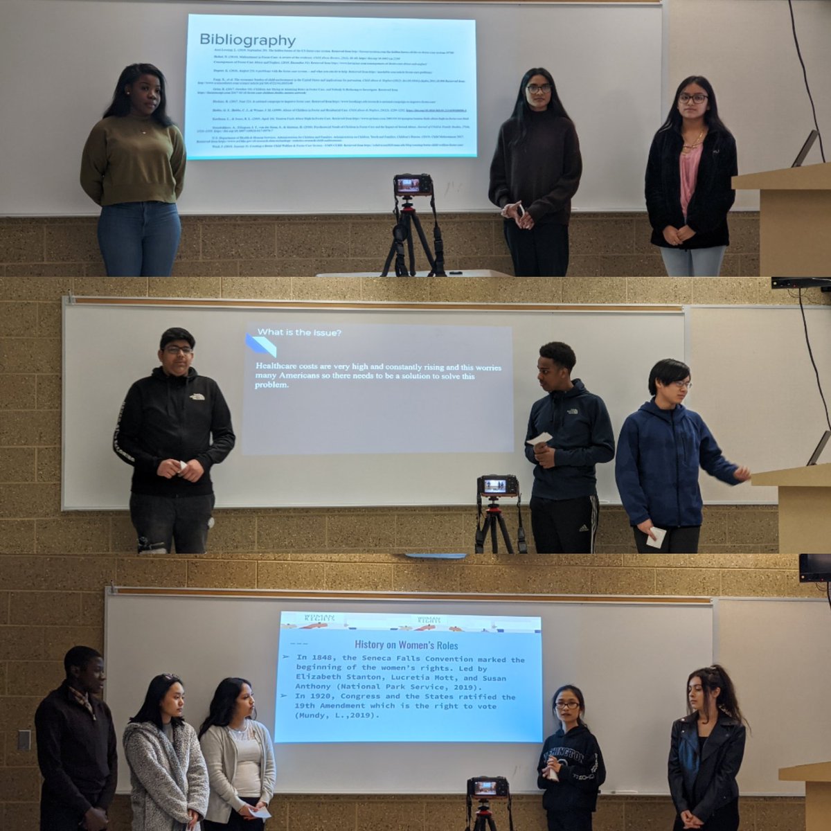 Matherhs's tweet photo. Mather AP Seminar students kicked off their team presentations this week! The students have been hard at work on their topics - and did a great job! Part 1 done! #gorangers @MatherPrincipal @network14cps @janicejackson @CPSAdvPlacement https://t.co/eL3fAIW4yI