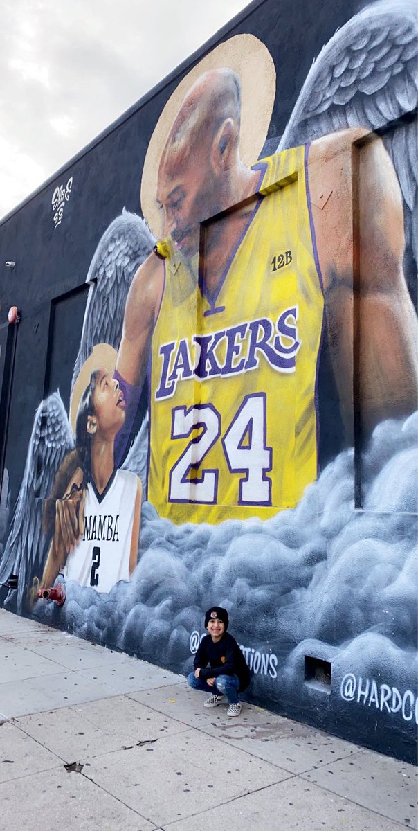 All my son has been wanting has been to drive around LA and find Kobe Murals and today we had time #KobeRIP