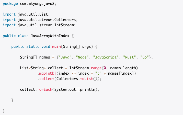 Med andre band Far toilet Java on Twitter: "A simple tip to print the Array or List with index in the  front. #Java https://t.co/ddwEy0ykec https://t.co/IMcN3UX759" / Twitter