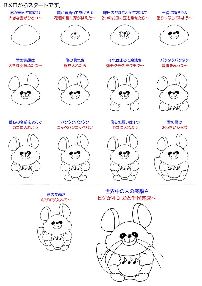 うたびと 公式 Auf Twitter こんにチヨ 昨日放送の パクタクおたすけ隊 公開収録は見てくれたチヨ イラストが上手くなりたい というお悩みで先生を務めてくれた荒川信広さん Noboo がおと千代さんを誰でも簡単に描ける絵描き歌を作ってくれた