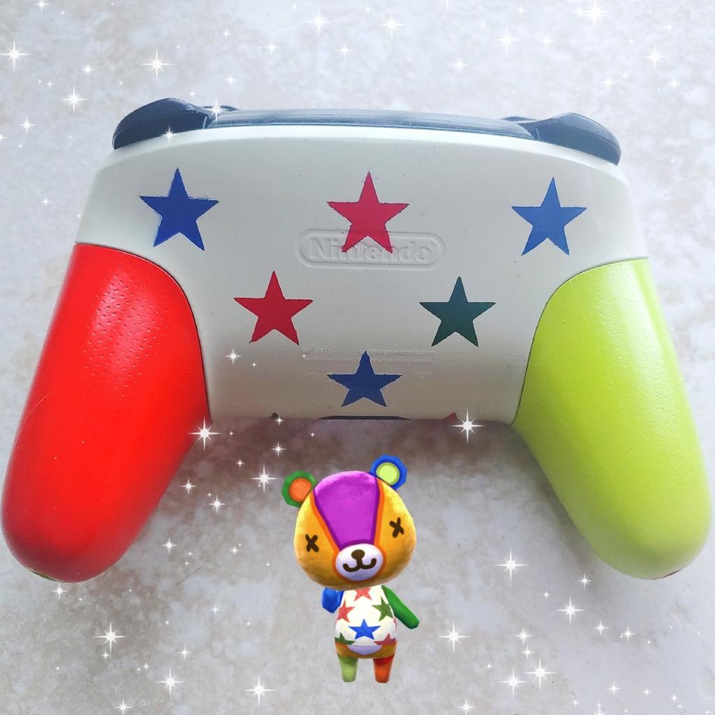 ScrewAttack_Art's tweet photo. We're less than a month away from the release of the new Animal Crossing game, so to add to the excitement, I made my girlfriend @sleepygeords @sleepycrossings a Stitches themed Pro Controller 
#AnimalCrossingNewHorizons 
#ACNH https://t.co/UzgezHhHcF