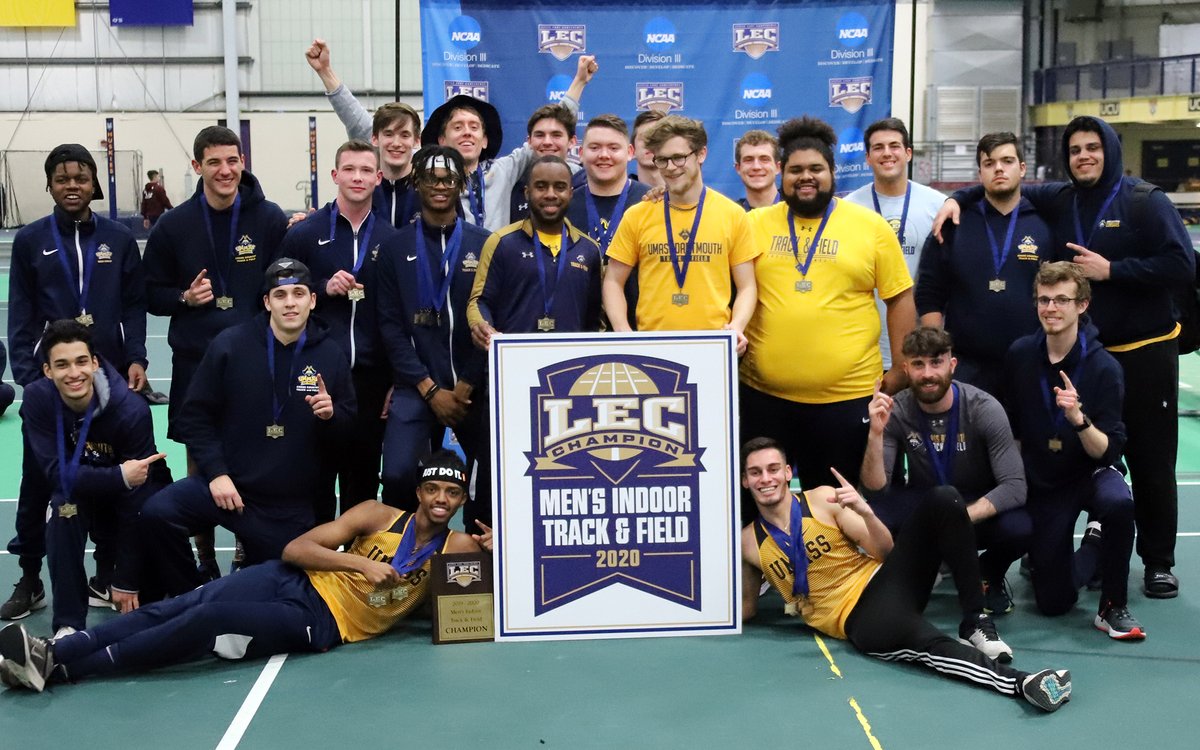 .<a href="/UMassDAthletics/">UMassD Athletics</a> won the 2020 LEC Men's Indoor Track &amp; Field Championship, scoring 162 points to edge out runner-up <a href="/usmhuskies/">USM Huskies</a> (131) #LECtf #LECchamps #NCAAD3 #d3tf ow.ly/gpXA50ytq1R
