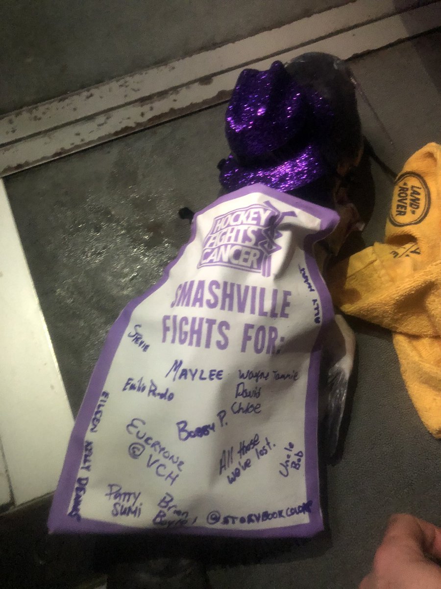 SmashCatfish's tweet photo. Ready for flight. #HockeyFightsCancer     @PredsNHL https://t.co/7LWiuC49gy