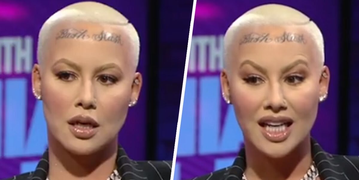 Amber Rose shows off her enormous new face tattoo of her sons names   Mirror Online