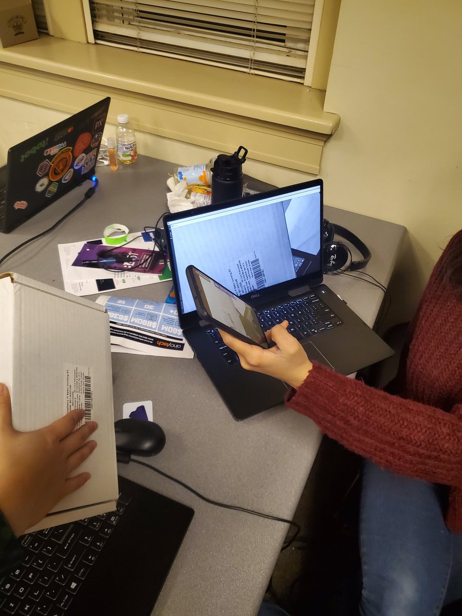 This team is developing a barcode scanner called Cartify which fills the Kroger app with items you need from the comfort of your home. You need to scan the items and a personal shopper will pick them up at the store. #8451 #Kroger #RevUC