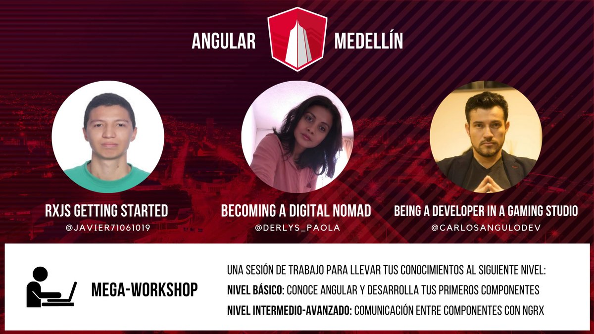 AngularMedellin's tweet image. Estamos realmente emocionados de anunciarles nuestro proximo meetup/workshop este 29 de Febrero 🥳 Estará lleno de INCREIBLES sorpresas!! Te esperamos 🤩
Conoce más aquí! meetup.com/es-ES/Angular-…