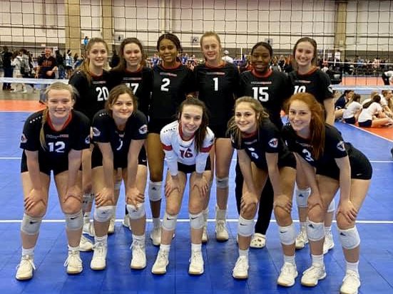 jensabin's tweet photo. Flyers 15-Rox-Gi went 6-0 playing up in 16s today at AVC. Gold bracket bound tomorrow! #ffvbc #avc2020 #volleyball https://t.co/MmDJZbzDEK