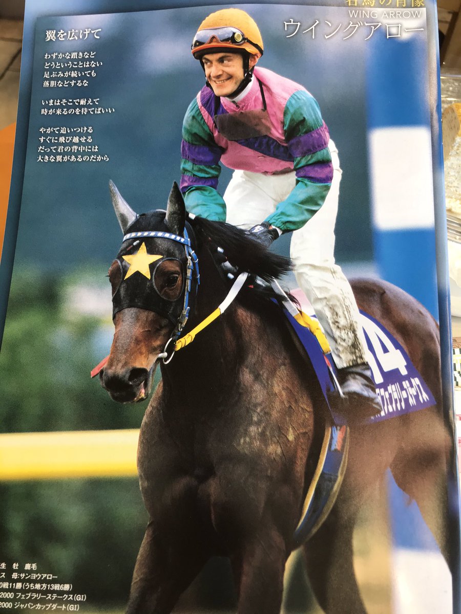 ドリパス 名馬の肖像のウイングアロー ペリエ騎手良い写真過ぎて泣ける まだペリエ騎手が短期免許で来てた頃 ウイングアロー のサラブレッドカードにサイン書いてもらった時に オー ウイングアロー カワイイ と話ながらサインしてくれたのを思い出し