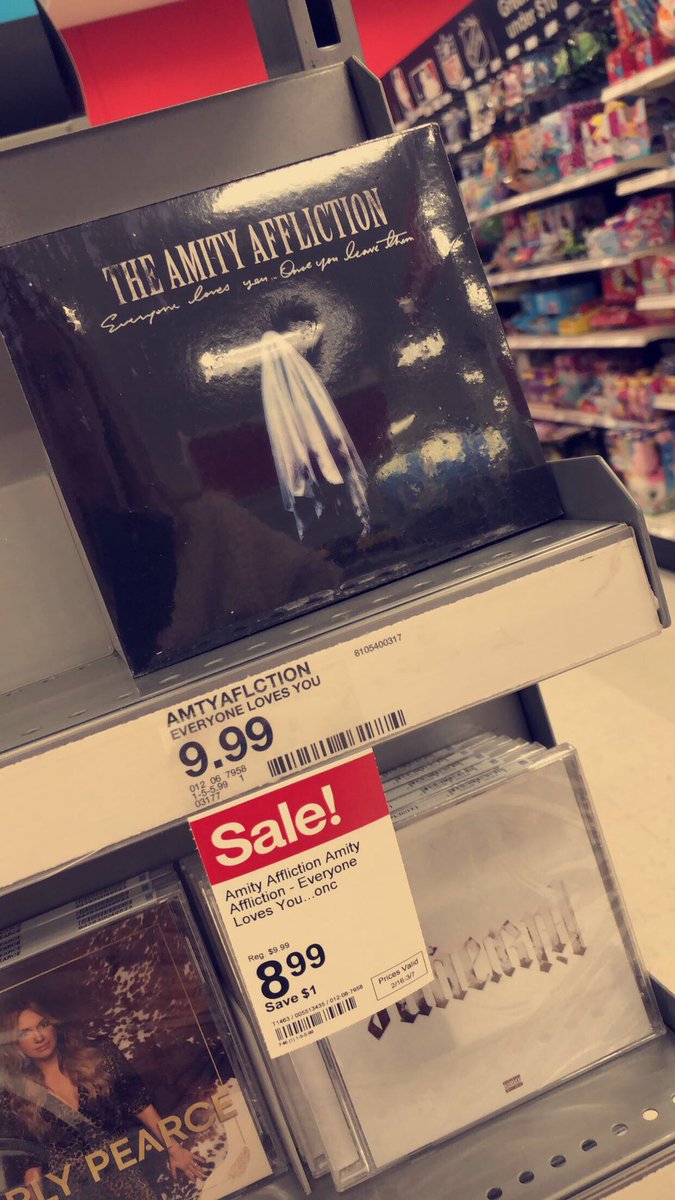 theamityalexis's tweet photo. I cannot tell you the excitement I got when I saw @amityaffliction album on the shelves at @Target! Been supporting these guys since 2010 and I have yet to be disappointed by any album release🖤 #TAATarget @JoelDTD https://t.co/c5aqX4KG6b
