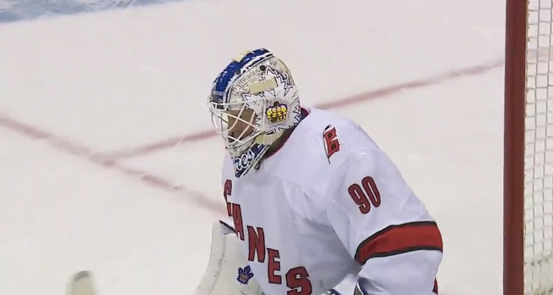 HabsHappy's tweet image. One is NEVER too old to start their @NHL Career! 42yo Zamboni driver David Ayres makes his NHL debut for Hurricanes wearing #Marlies headgear. TG matchup is in Toronto where David won't have to participate w/the 'jerks' celebrating the #LetsGoCanes victory