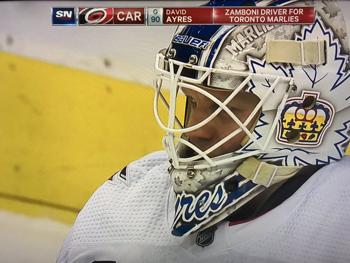 BREAKING: a man named David Ayres is proving that anything is possible <a href="/ScotiabankArena/">Scotiabank Arena</a> this evening during <a href="/hockeynight/">Hockey Night in Canada</a> ! Let’s hope he doesn’t play as well as he floods. <a href="/MapleLeafs/">Toronto Maple Leafs</a> <a href="/Canes/">Carolina Hurricanes</a>