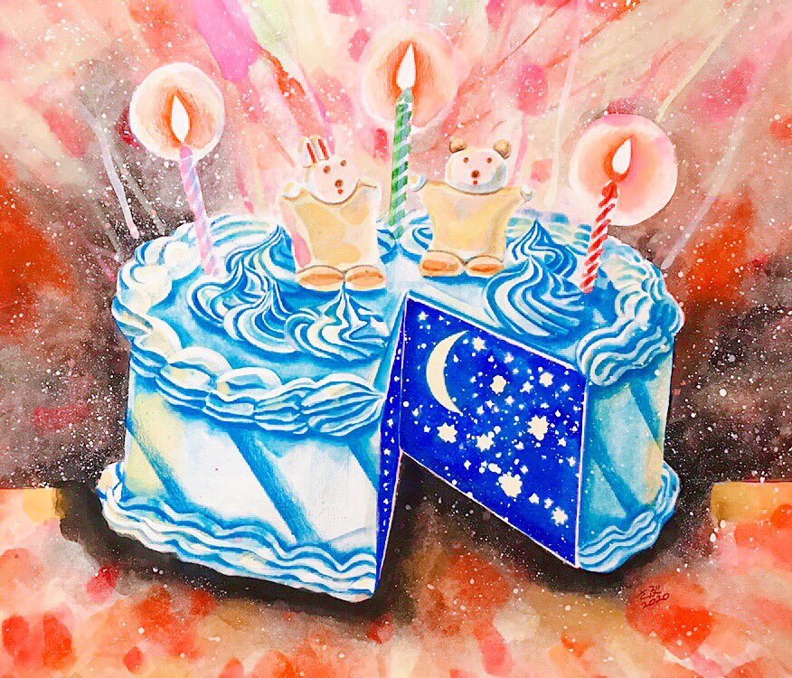 「happy birthday 毎日 」|さぶのイラスト