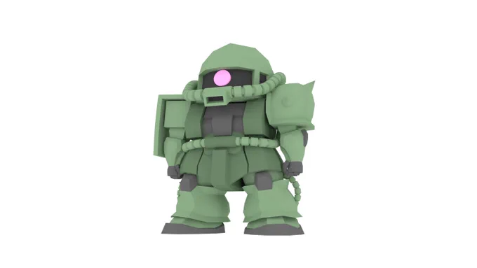 イラストのザクⅡを3DCGでモデリングしました!
#なかGザク 