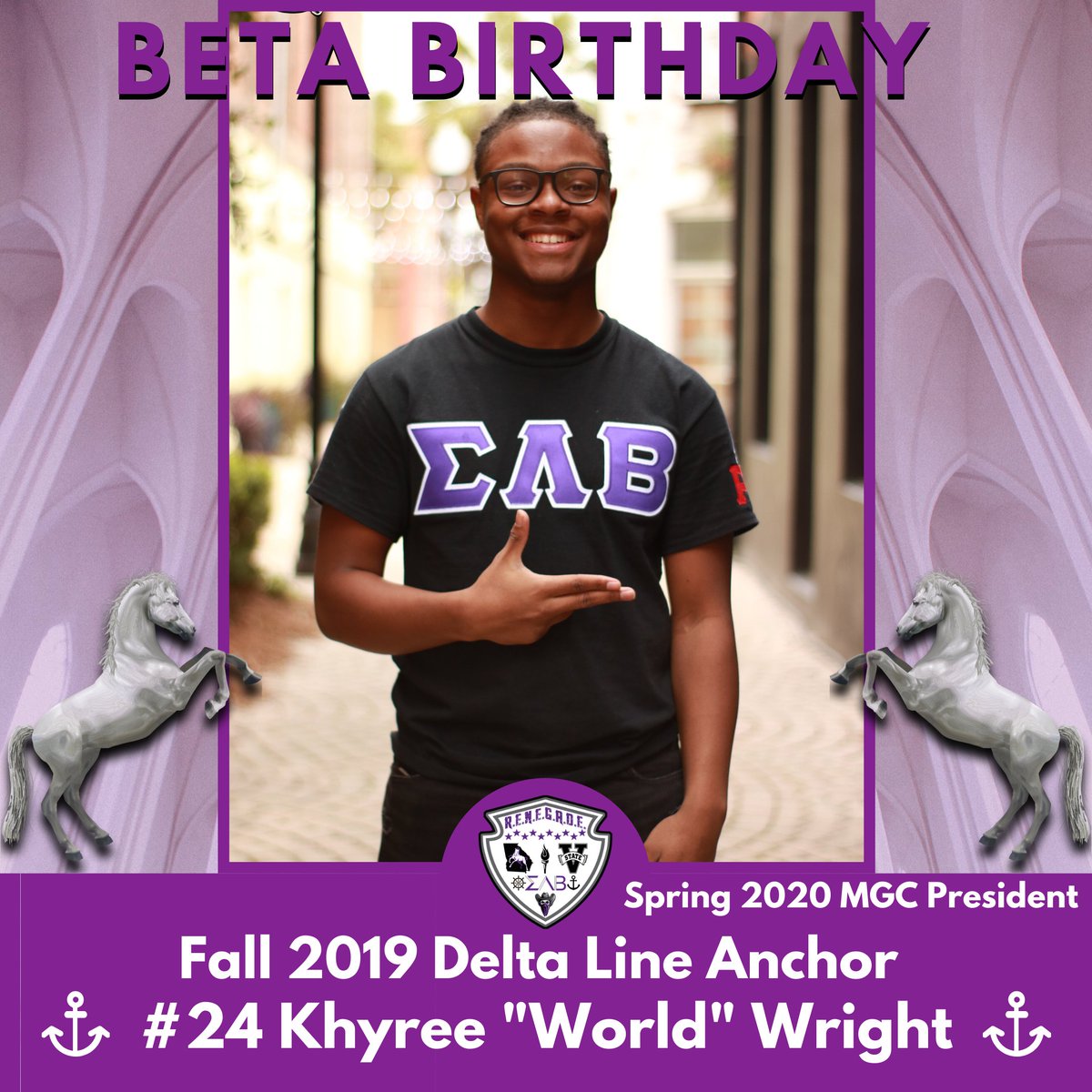 VstateBetas's tweet image. Renegades wish a Happy Birthday to our Brothers Charles Williams and Khyree Wright 🎉💜 enjoy yalls day and keep prospering Brothers #BirthdayBetas #vstatebetas #sigmalambdabeta #RhoEpsilonBetas #RenegadeBetas