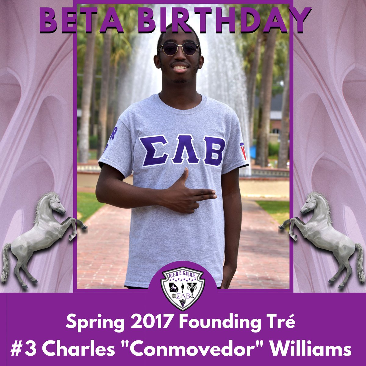 VstateBetas's tweet image. Renegades wish a Happy Birthday to our Brothers Charles Williams and Khyree Wright 🎉💜 enjoy yalls day and keep prospering Brothers #BirthdayBetas #vstatebetas #sigmalambdabeta #RhoEpsilonBetas #RenegadeBetas
