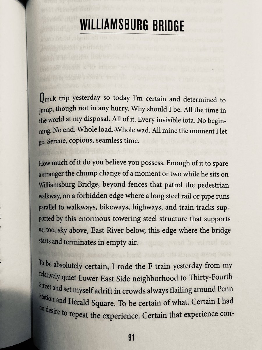 2/22/2020: "Williamsburg Bridge" by John Edgar Wideman, from his 2019 collection AMERICAN HISTORIES, published by  @ScribnerBooks. Available online at  @Harpers:  https://harpers.org/archive/2015/11/williamsburg-bridge/