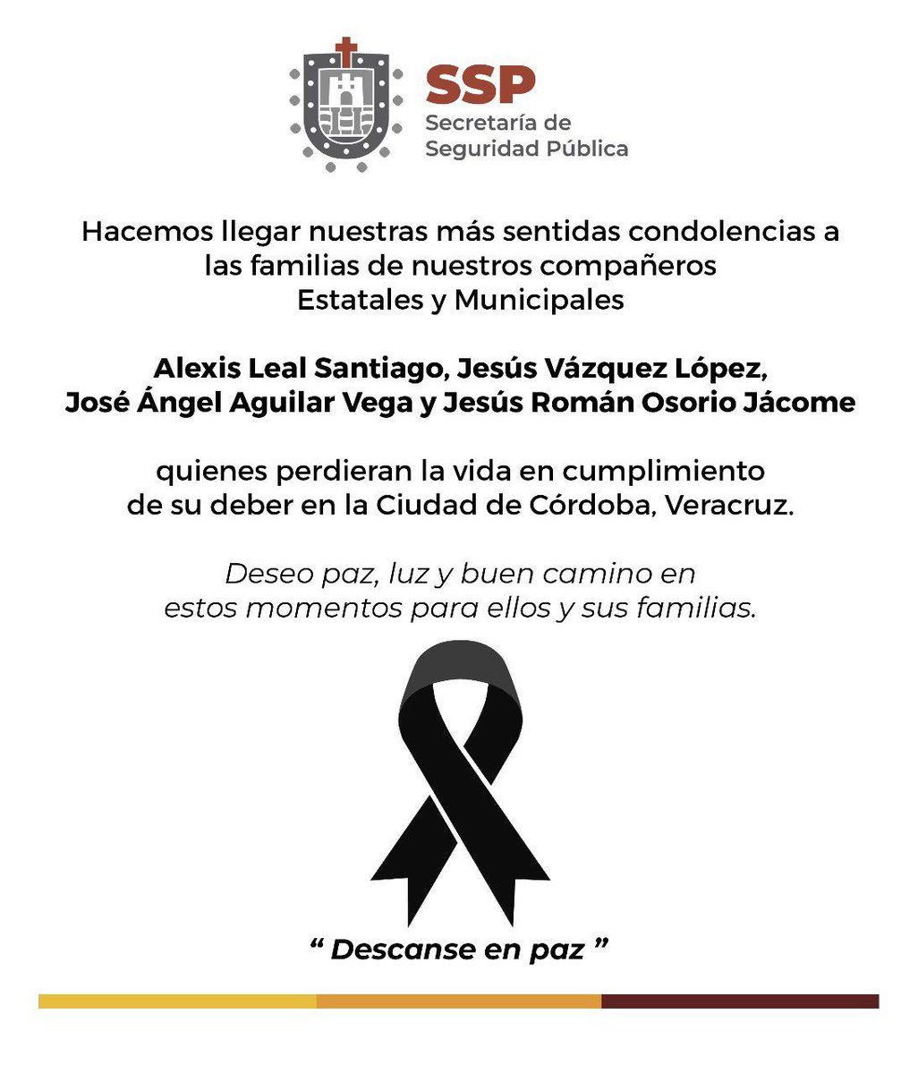 ✅#CórdobaOrizaba @SP_Veracruz da a conocer nombres de policías fallecidos en Córdoba ➡️https://bit.ly/2wwysMz #OlivaNoticias #Multimedios