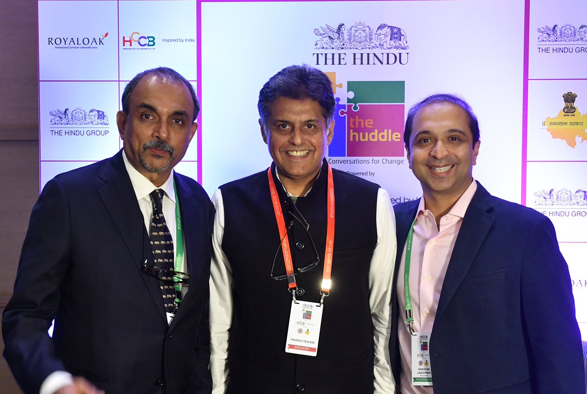 Good morning! Some pics from the sidelines of Day One of <a href="/the_hindu/">The Hindu</a>’s <a href="/_thehuddle/">thehuddle</a> - including former NSA MK Narayanan, Bollywood star <a href="/Taapsee/">taapsee pannu</a>, and Congress leader <a href="/ManishTewari/">Manish Tewari</a>. Great fun organising interviews with these smart people!