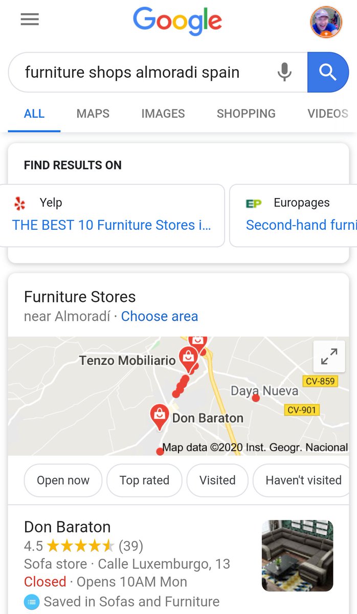 lepunto's tweet photo. @sengineland @gsterling Google shows @Yelp and @Europages directories in Spain https://t.co/VWTiniwd9a
