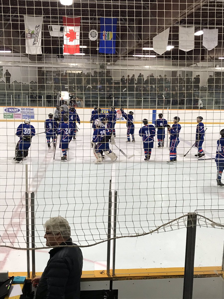 The <a href="/MV_Colts/">MountainView Colts</a> celebrate on home ice after an 8-6 win in a wild game two. <a href="/GetteJosh/">JoshGette</a> finishes with a hat-trick while Travis Gerrard chips in with two goals and two assists. #ThisIsColtCountry #PlayoffHockey