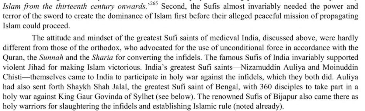 Amir Khusrau, of Tabla and Qawwaali fame, showed delight in describing the barbaric slaughter of 30,000 Hindus in the conquest of Chittor. He wrote "the heads of Brahmans... danced from their necks and fell to the ground to their feet and blood flowed in torrents."